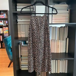 En Crème Mini Black Floral Swing Halter Dress small